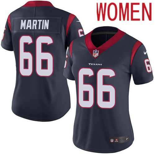 Women Houston Texans #66 Nick Martin Navy Blue Nike Vapor Limited NFL Jersey